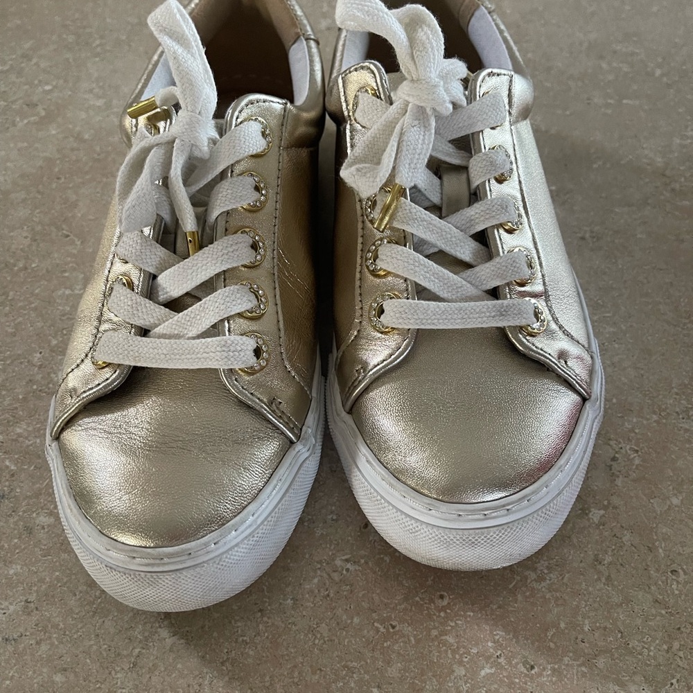 Lilly Pulitzer Gold Sneakers with White Laces